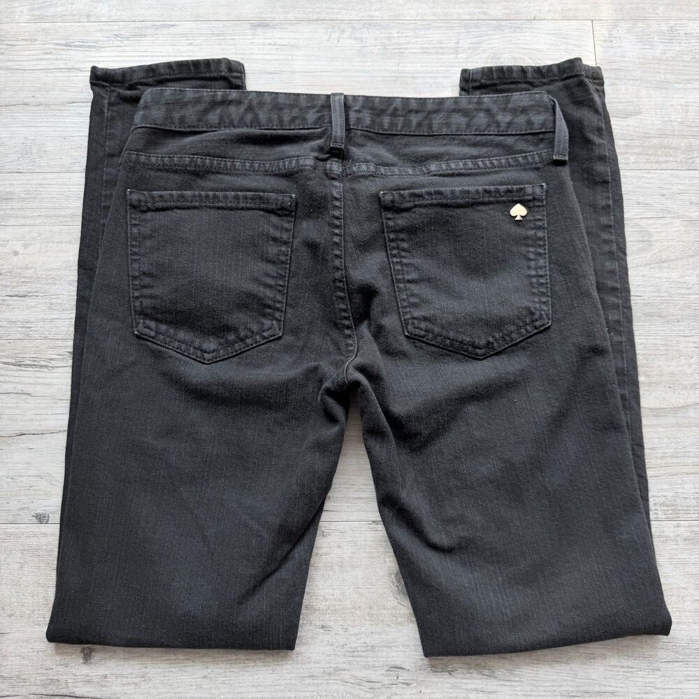 Kate Spade Jeans 27 x 28 Broome Street Black Skinny Women Mid Rise Stretch Denim